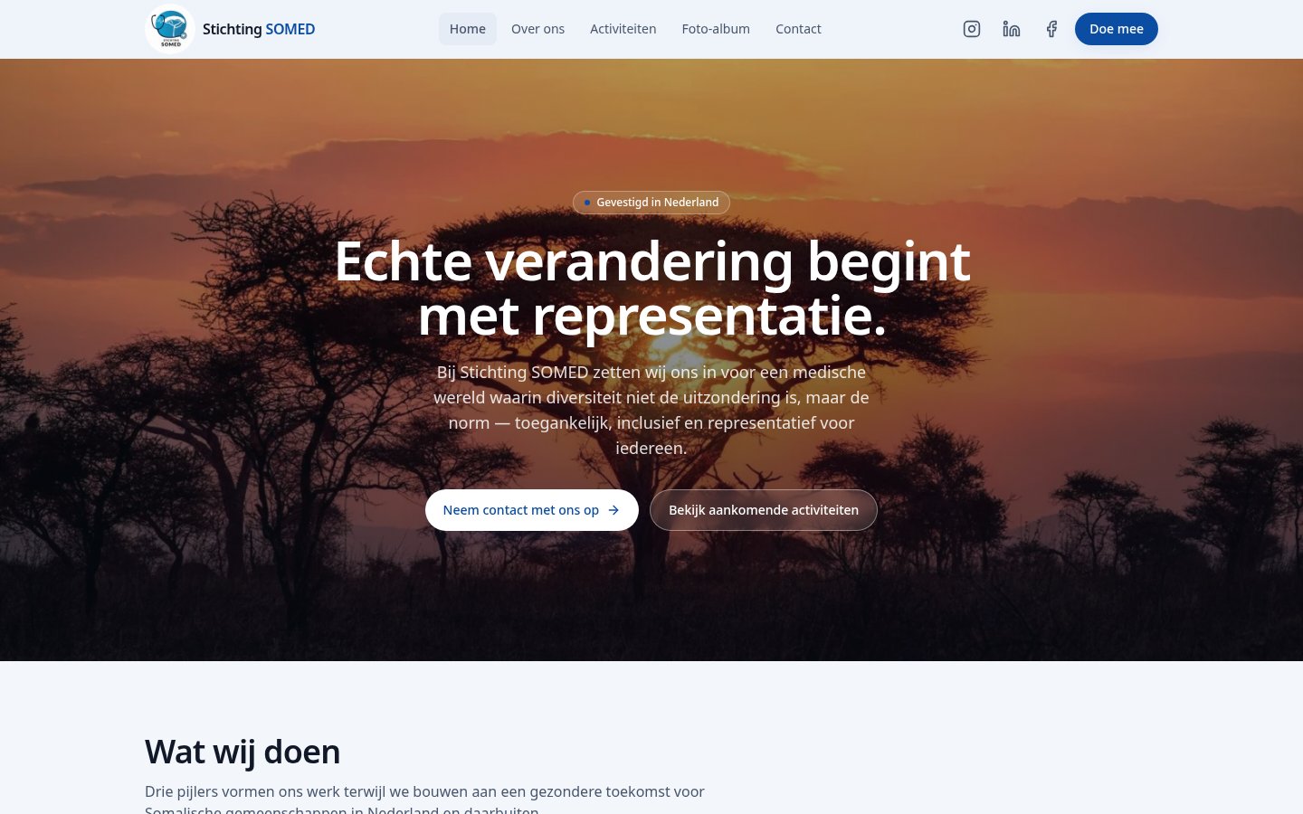 Homepage van Stichting SOMED